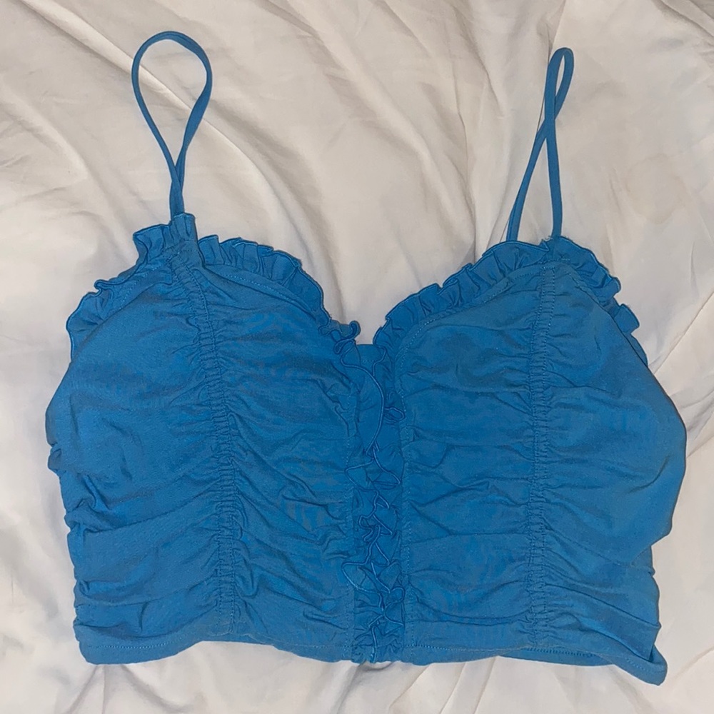 Zara Bright Blue Bustier Top